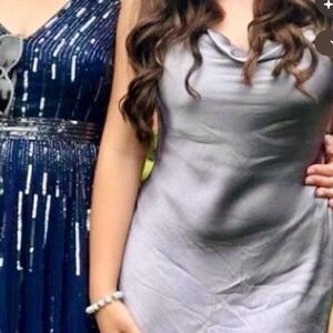 Elegant Purple Satin Dress